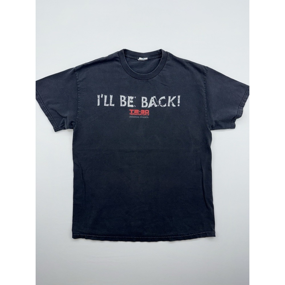 TERMINATOR T2 I'll Be Back Universal Studios Short Sleeve Black T-Shirt Men's M